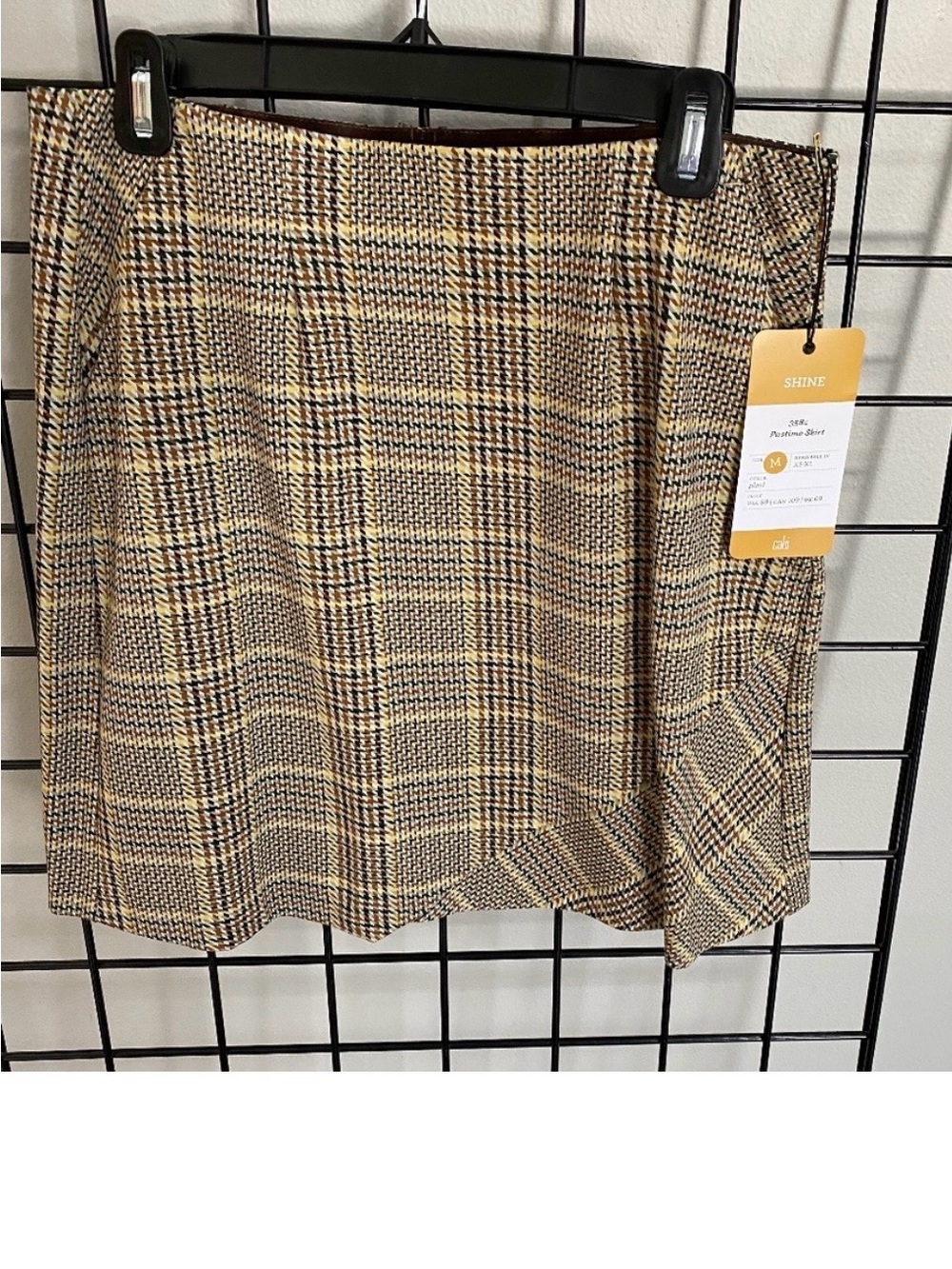 Cabi Brown Plaid Pastime Skirt, Size M, # 3584